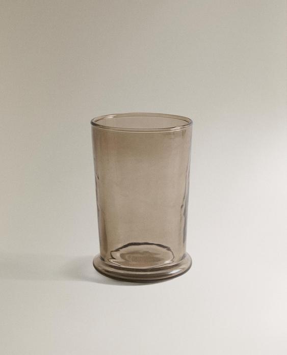 SMOKY TEXTURED GLASS TOOTHBRUSH HOLDER
