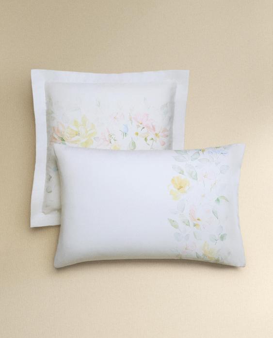 WATERCOLOUR FLOWER PRINT PILLOWCASE