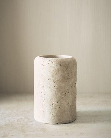米色大理石牙刷杯