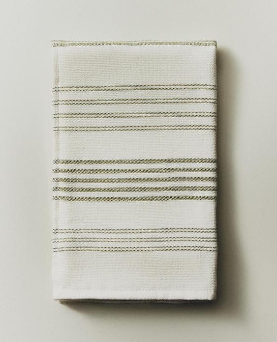 STRIPED COTTON TERRY TEA TOWEL