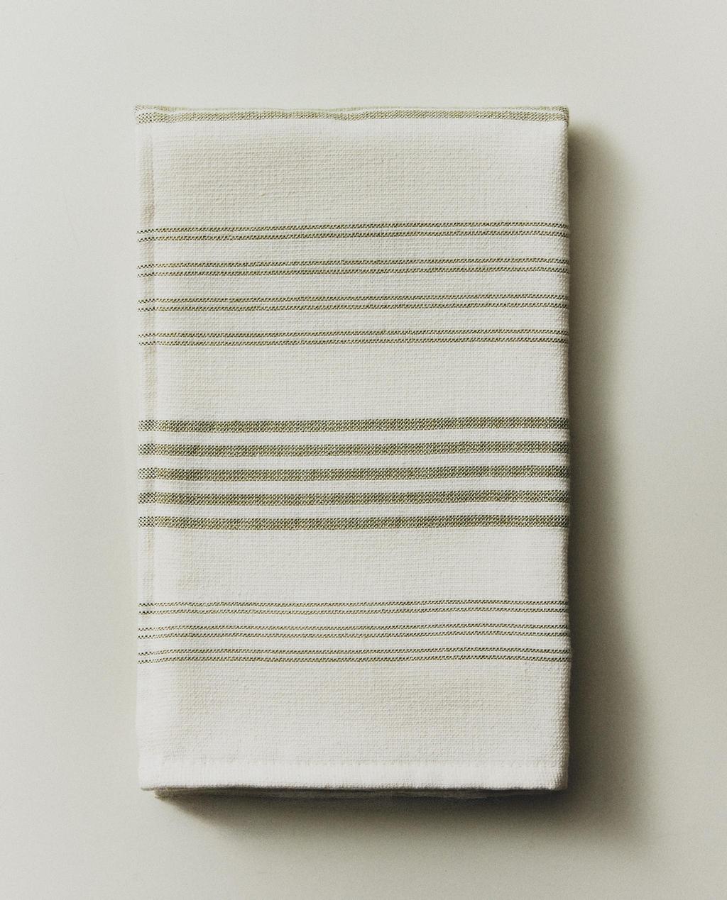 STRIPED COTTON TERRY TEA TOWEL