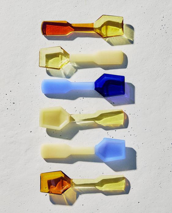 PACK OF COLOURED BOROSILICATE ICE CREAM DESSERT SPOONS (PACK OF 6)