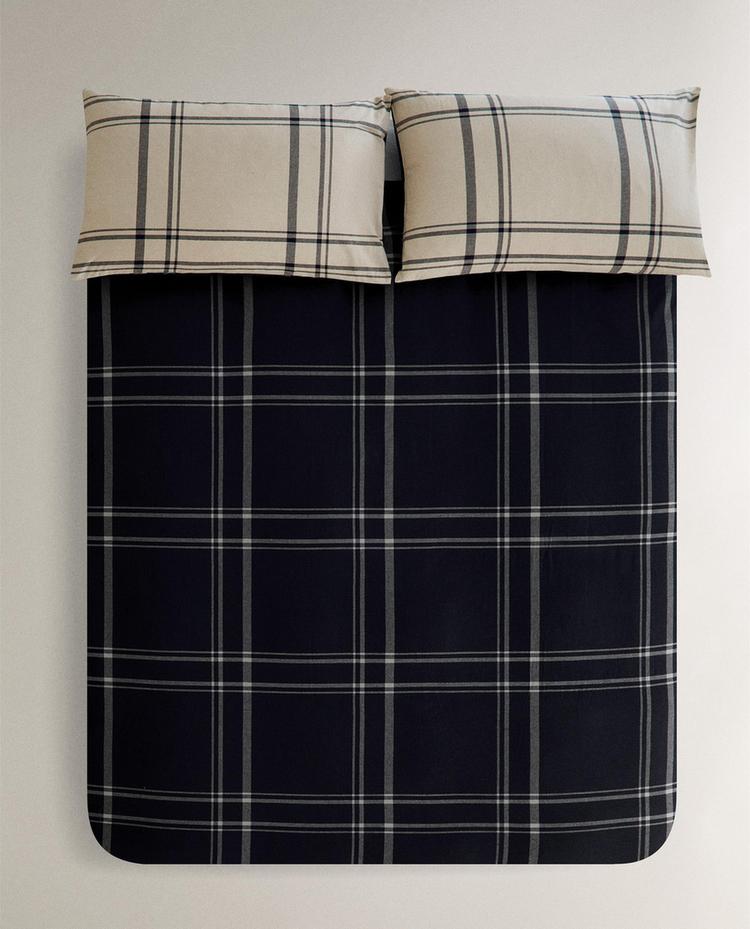 REVERSIBLE CHECK DUVET COVER