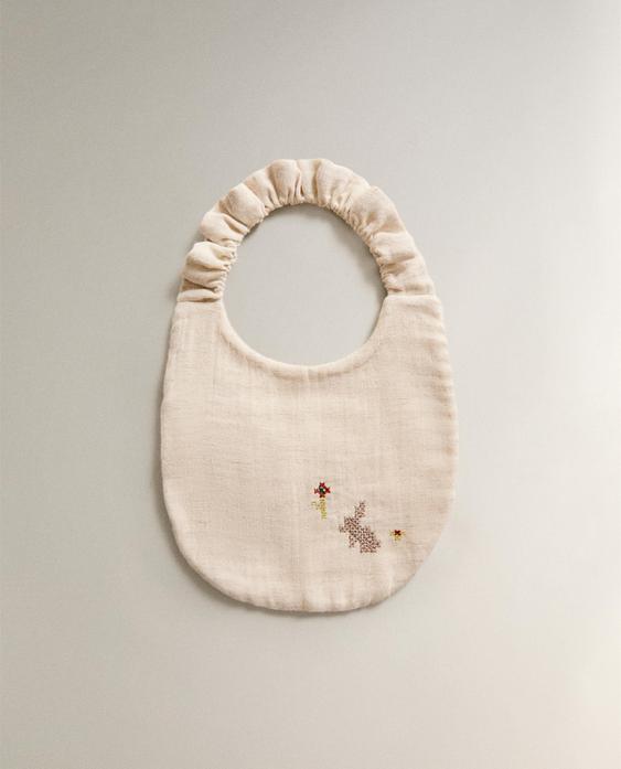 EMBROIDERED MUSLIN BABY BIB