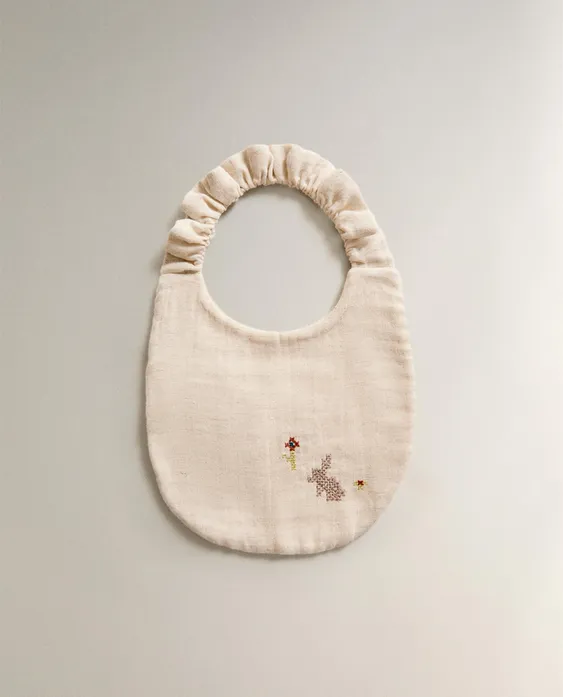 EMBROIDERED MUSLIN BABY BIB