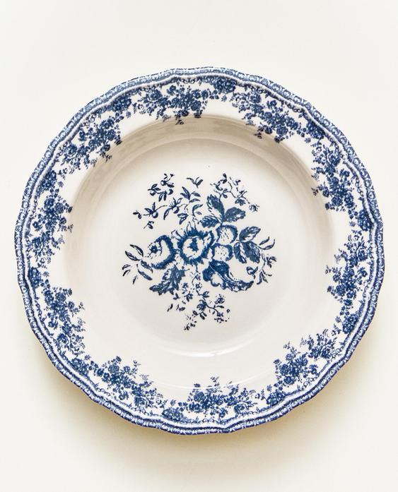 FLORAL EARTHENWARE SOUP PLATE