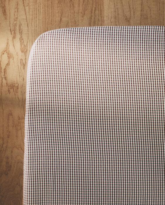 KIDS' DYED THREAD CHECK FITTED SHEET