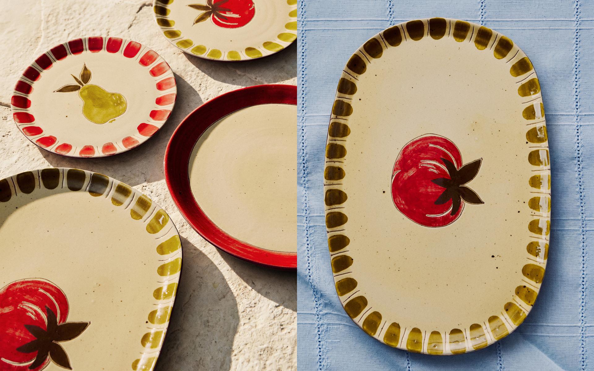 FRUIT DINNER SET AND TABLECLOTH