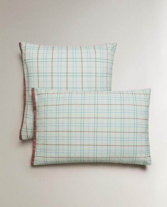 CHILDREN'S GREEN CHECK PILLOWCASE