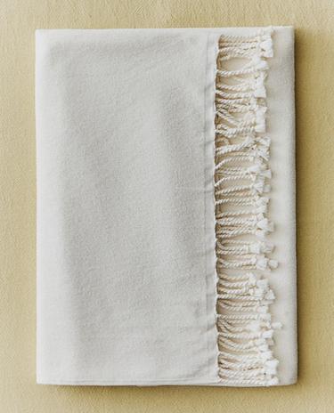 FRINGED COTTON BEACH TOWEL