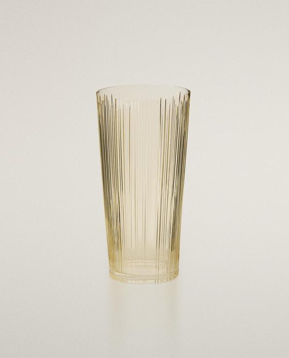 DECORATIVE TALL GLASS VASE