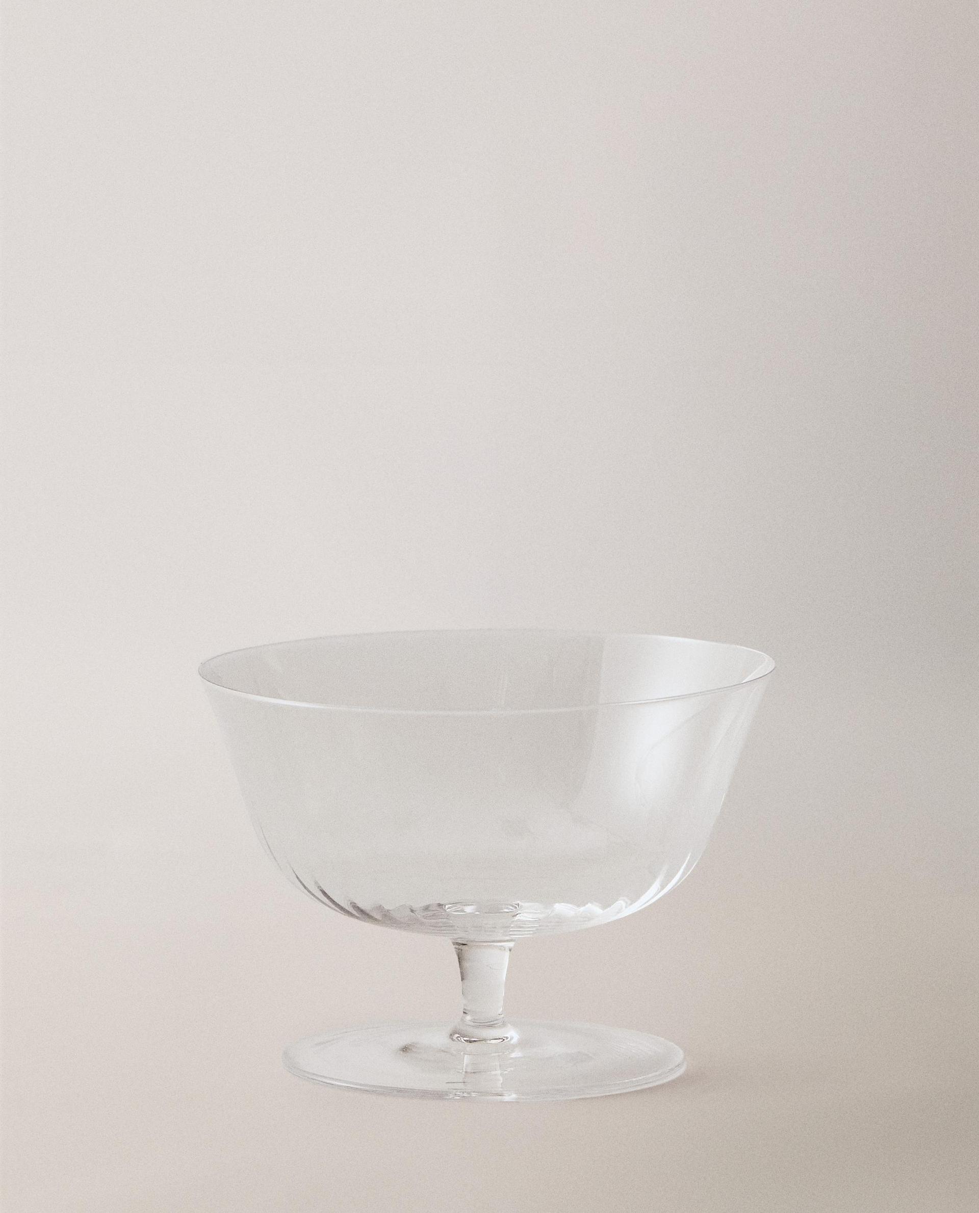 GLASS ICE-CREAM CUP WITH LINES