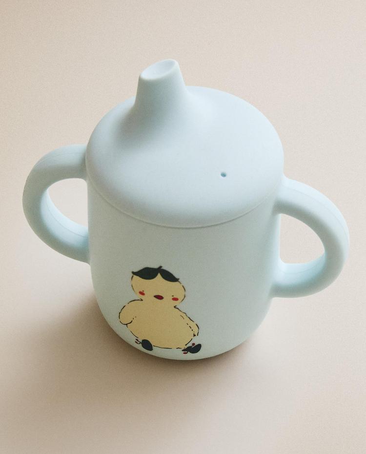 儿童小鸡造型硅胶学习杯