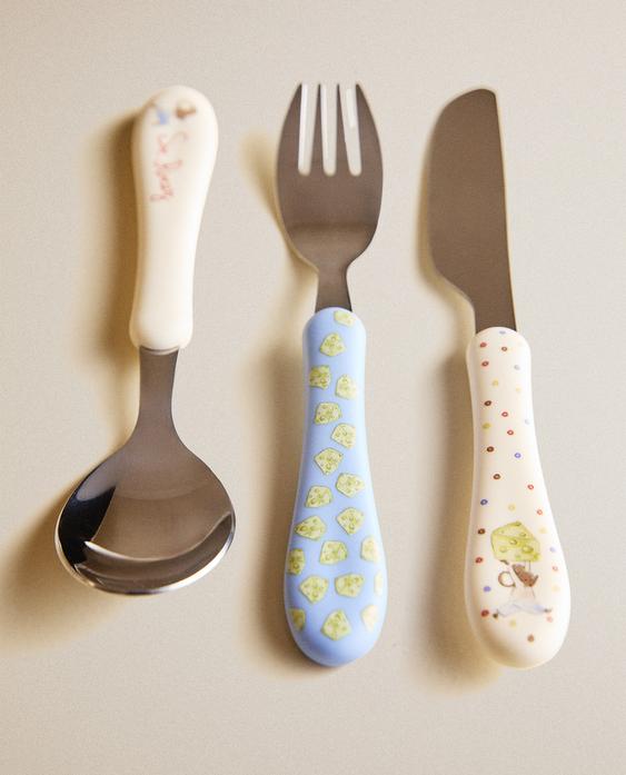 KIDS' CERAMIC TOOTH FAIRY CUTLERY SET