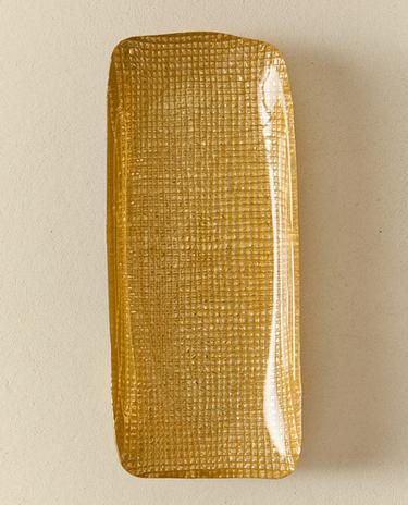 金色不规则玻璃深盘