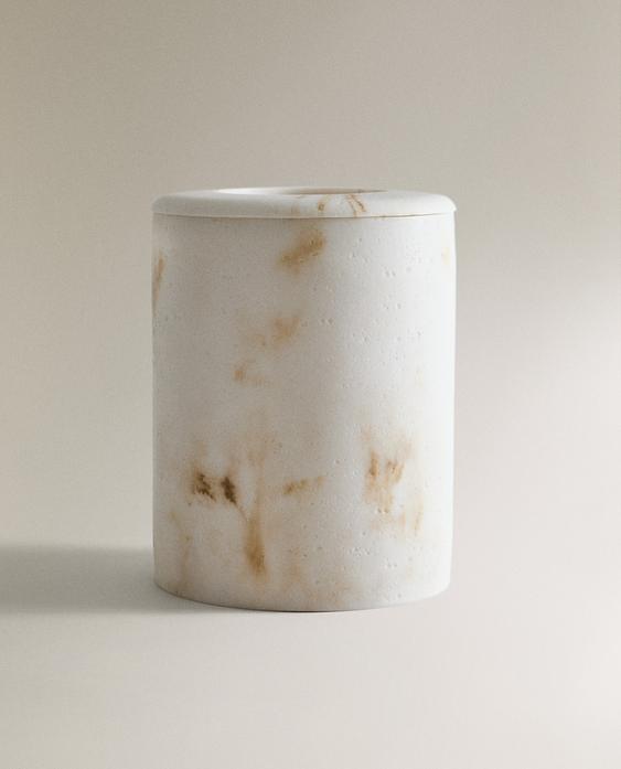 MARBLE-EFFECT BATHROOM BIN