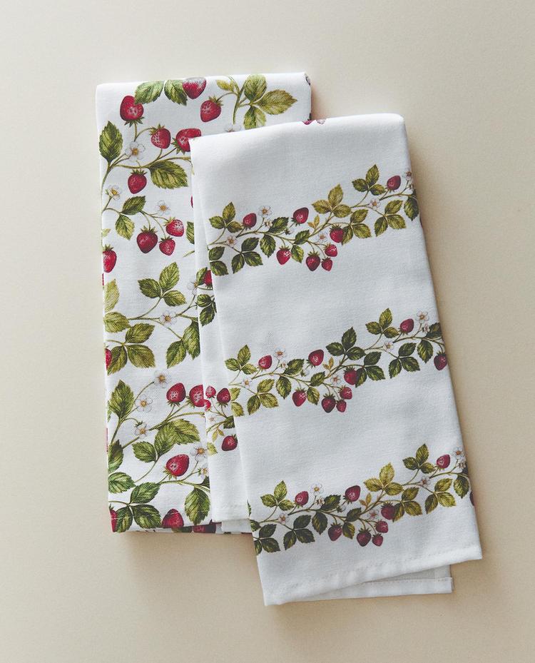 PACK OF FLORAL COTTON TEA TOWELS (PACK OF 2)