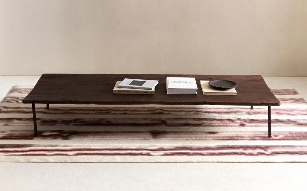 条纹黄麻棉质地毯