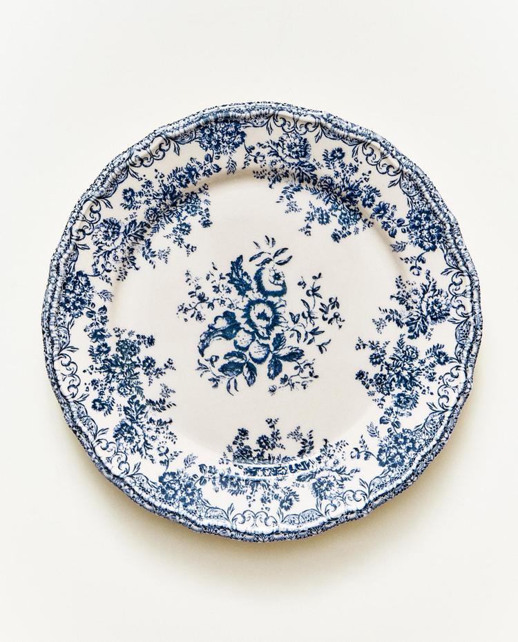 FLORAL EARTHENWARE DESSERT PLATE