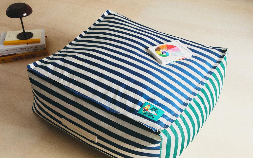 STRIPED POUFFE X THE ANIMALS STUDDED
