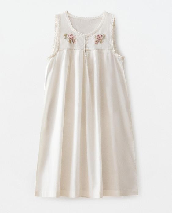 EMBROIDERED COTTON NIGHTDRESS