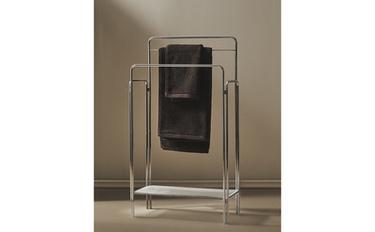 STEEL AND GLASS TOWEL RACK