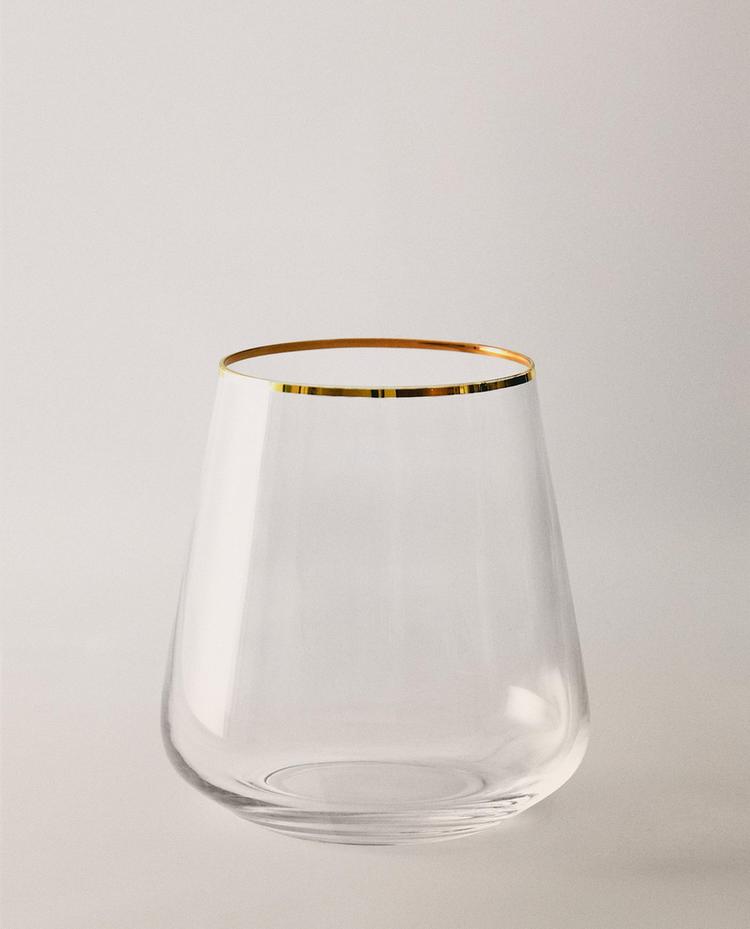 金色边缘波西米亚水晶玻璃杯