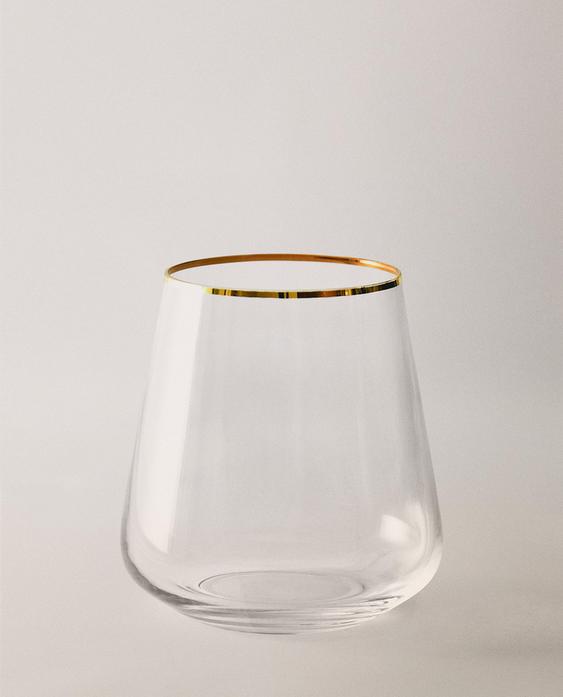 金色边缘波西米亚水晶玻璃杯