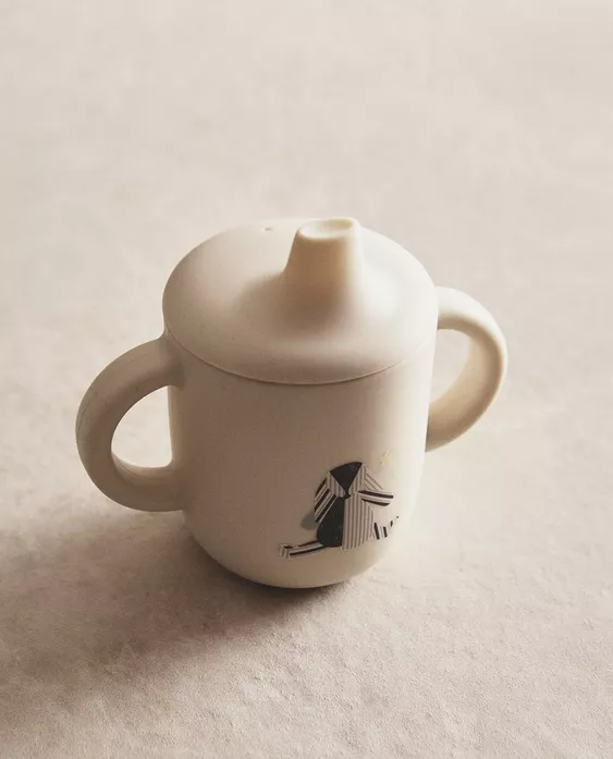 儿童兔子图案硅胶学习杯