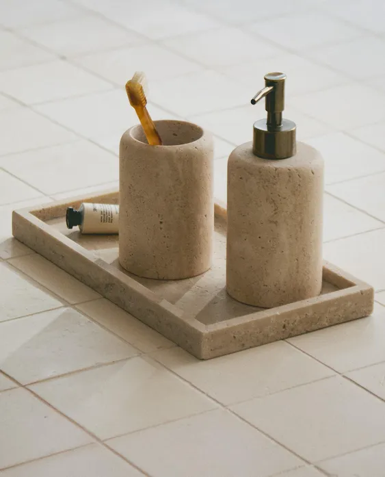 BEIGE MARBLE BATHROOM SET