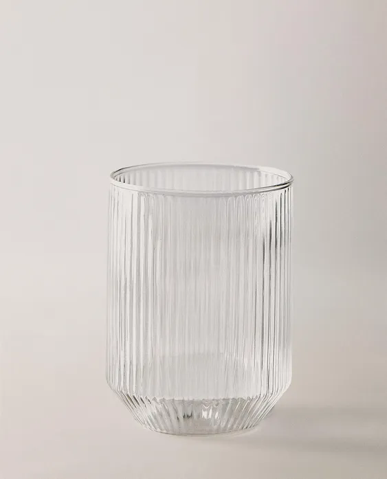 凸饰线条设计硼硅玻璃杯