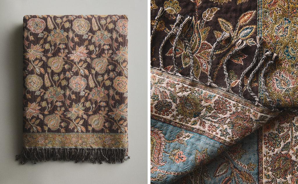 FLORAL JACQUARD THROW