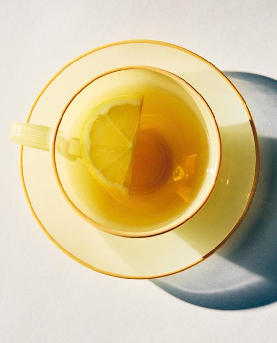 GLASS COFFEE CUP AND SAUCER