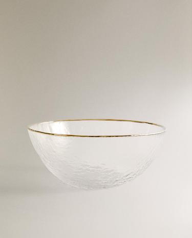 金色边浮雕玻璃碗