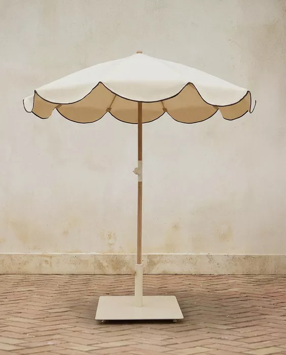 BEACH UMBRELLA WITH CONTRAST EDGE (ø 160CM)