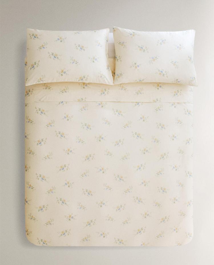 SATEEN FLORAL BOUQUET DUVET COVER