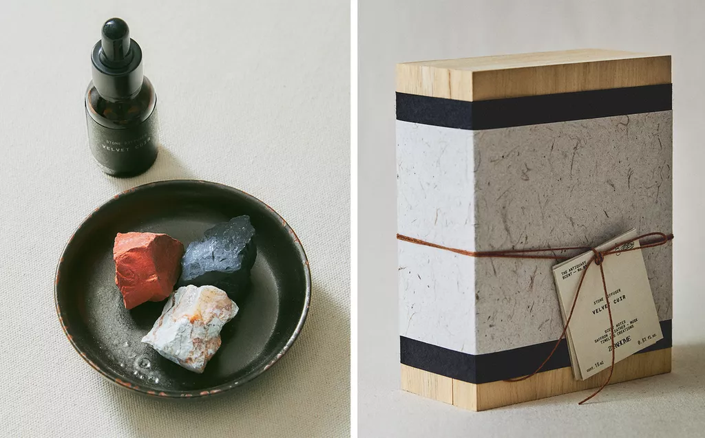VELVET CUIR STONE OIL AND STONES SET