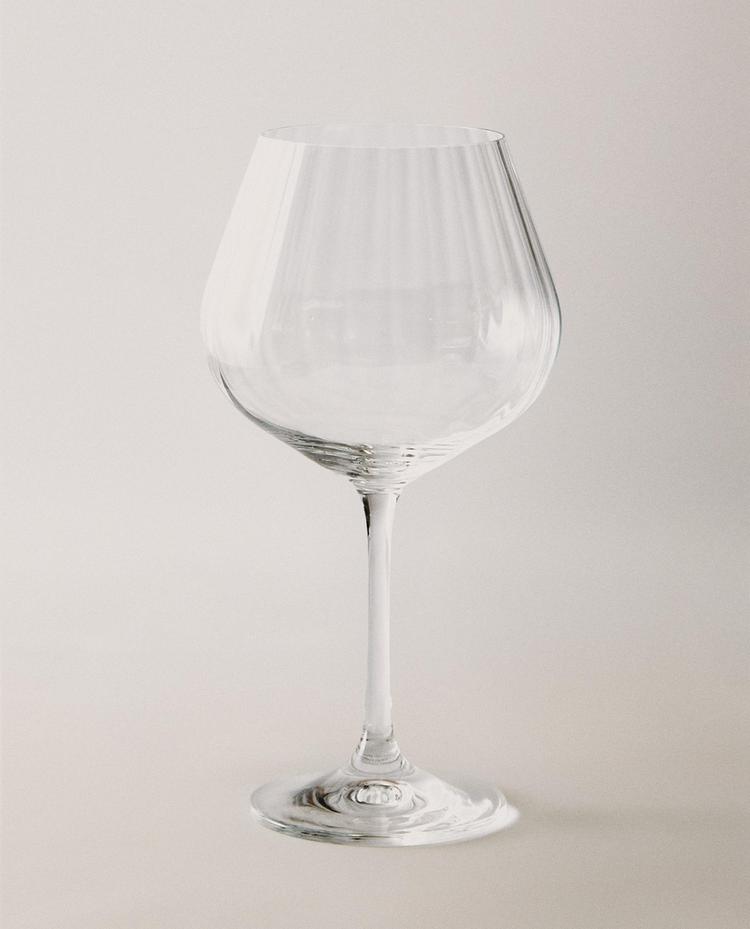 波西米亚水晶玻璃波纹效果高脚杯
