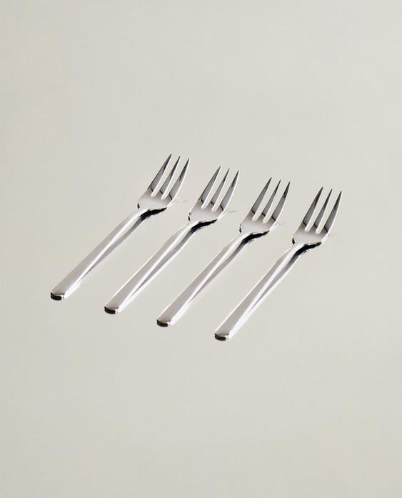 PACK OF SHINY STEEL DESSERT FORKS (PACK OF 4)