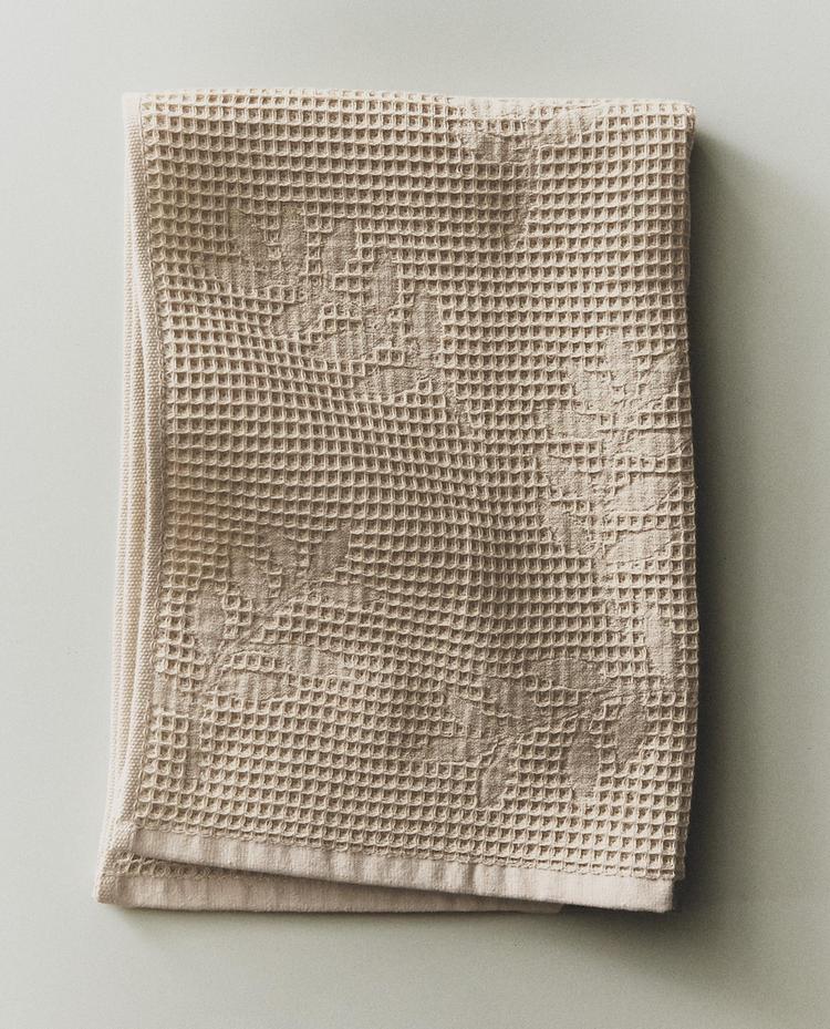WAFFLE-KNIT TEA TOWEL