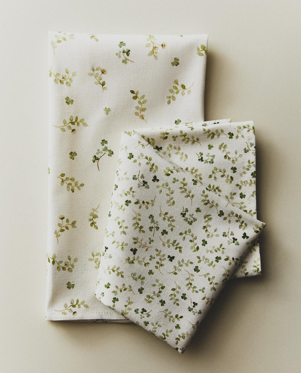 PACK OF FLORAL COTTON TEA TOWELS (PACK OF 2)