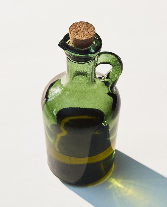 GLASS CRUET WITH CORK STOPPER