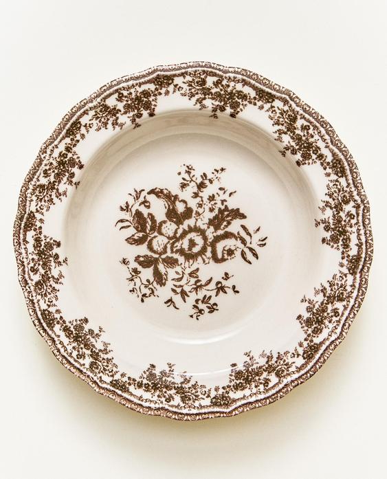 FLORAL EARTHENWARE SOUP PLATE