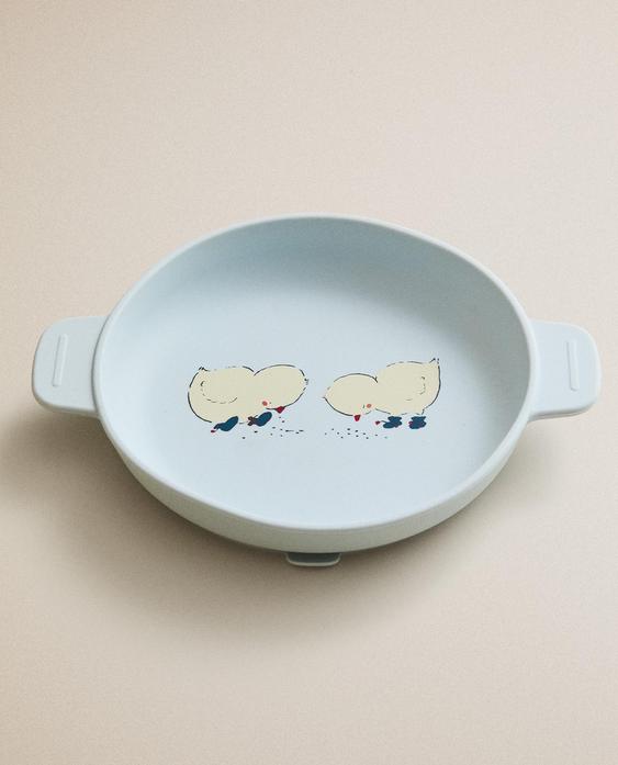 小鸡图案儿童硅胶餐盘
