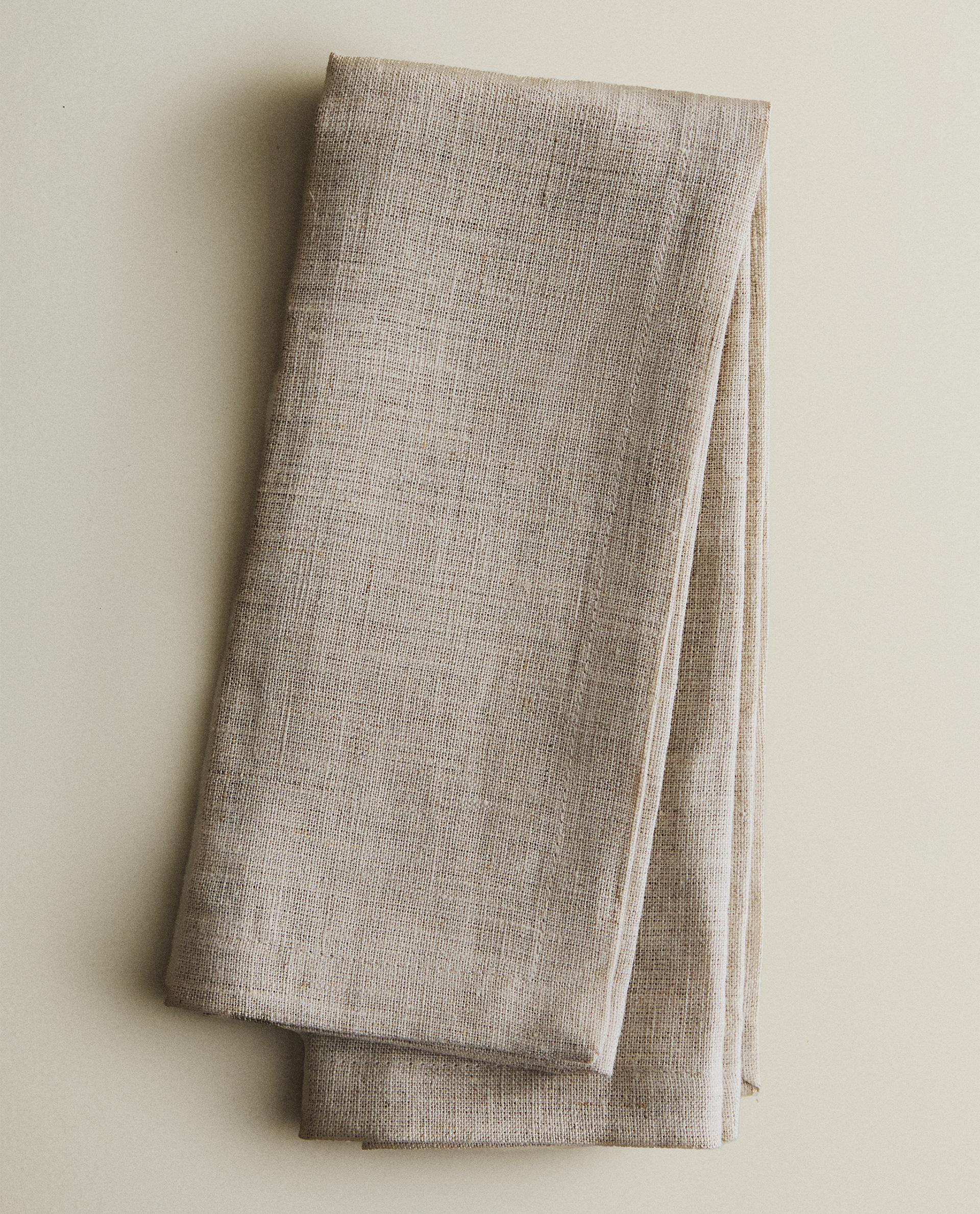PACK OF PLAIN-COLOURED LINEN NAPKINS