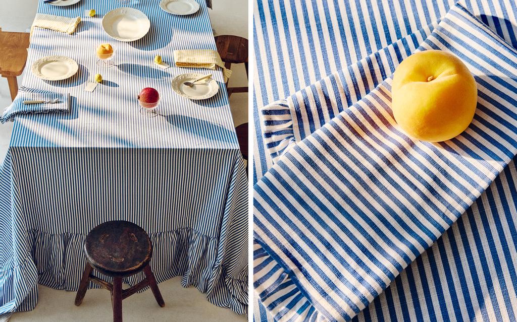 RUFFLED COTTON TABLECLOTH