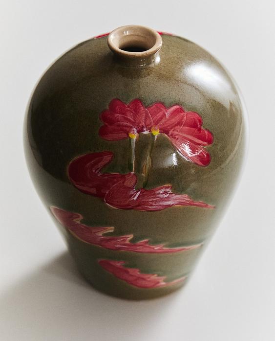 花卉炻瓷花瓶