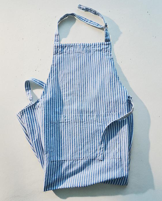 STRIPED COTTON APRON
