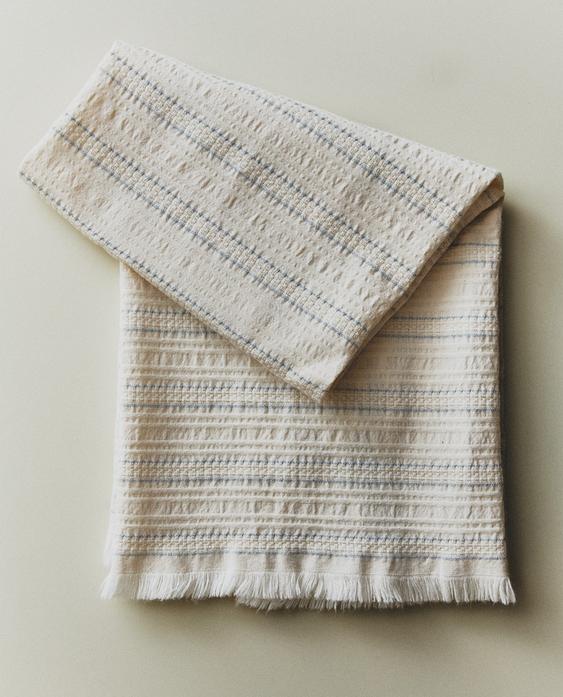 WAFFLE-KNIT TEA TOWEL