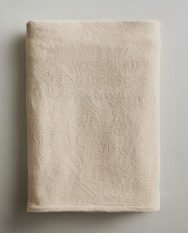 雪尼尔提花盖毯